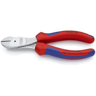 Knipex High Leverage Diagonal Cutter chrome plated with multi-component grips 160mm 74 05 160