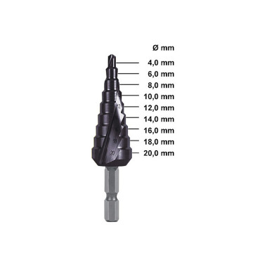 Ruko Trappenboren-Bit HSS-TiAlN, spiraalgegroefd met splitpoint geometrie 101051FH