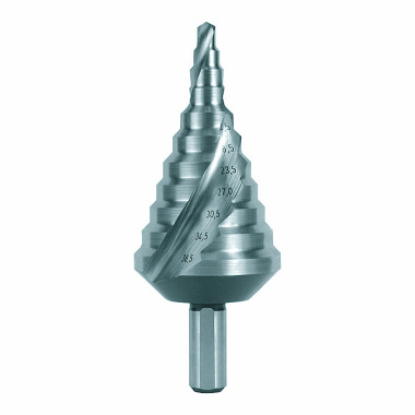 Ruko Trappenboren HSS, spiraalgegroefd met splitpoint geometrie voor metrische kabelschroefkoppelingen 101091