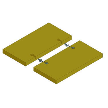 LOKOMA PANEELVERBINDING VOOR OVERLENGTE 2 BEVESTIGINGSMIDDELEN M6x65 + 3 LAMELLEN 46.05.2270