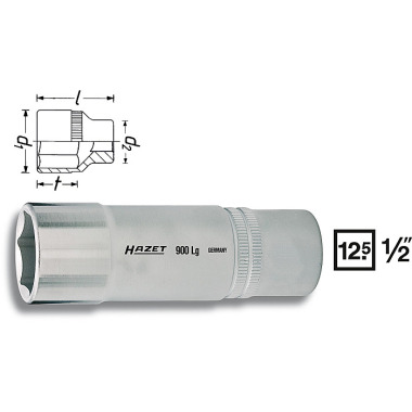 HAZET 11mm dopsleutelinzet lang 6-kant (aandrijving: 1/2 inch) 900LG-1 900LG-11