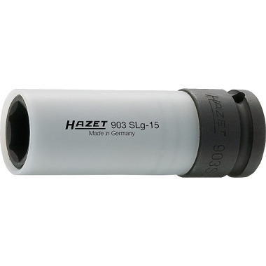 HAZET Impact, machineschroevendraaierdop (zeskant) - vierkant 12,5 mm (1/2 inch) - buitenzeskant trekprofiel - 15 mm 903SLG-15