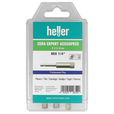 Heller Tools Cera Expert Accuspeed Feinsteinzeugbohrer, Set 3-teilig Ø 6/8/10 29619