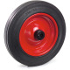 fetra Massief rubber wiel 250 x 60 mm stalen velg rood 70213