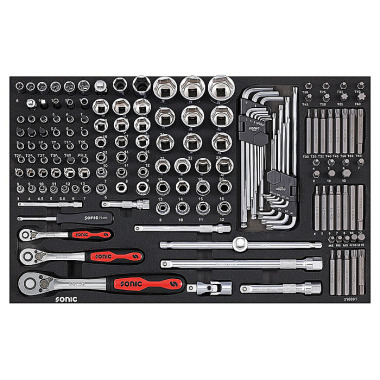 Sonic Doppenset SFS 1/4’’, 3/8’’ & 1/2’’ met ratels 160-delig 316001