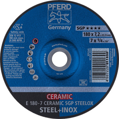 PFERD Slijpschijf E 180-7 CERAMIC SGP STEELOX 62217300