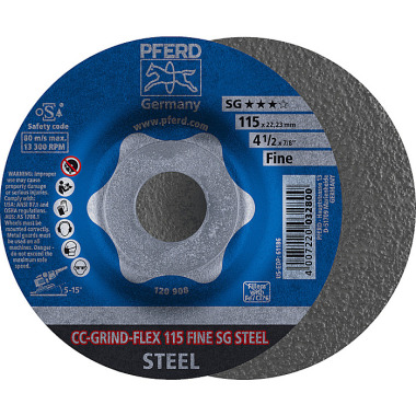 PFERD CC-GRIND slijpschijf CC-GRIND-FLEX 115 SG STAAL FIJN 64187115