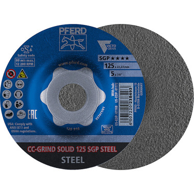 PFERD CC-GRIND slijpschijf CC-GRIND-SOLID 125 SGP STAAL 64187126