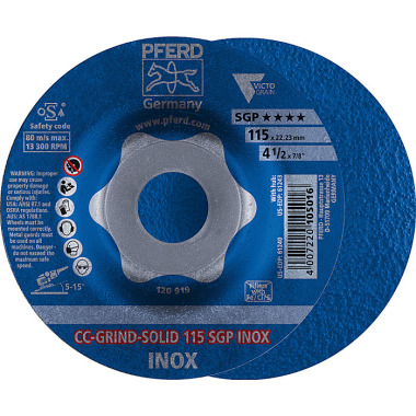 PFERD CC-GRIND slijpschijf CC-GRIND-SOLID 115 SGP INOX 64189115