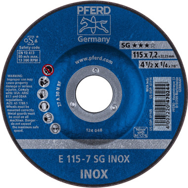 PFERD Slijpschijf E 115-7 SG INOX 62211623