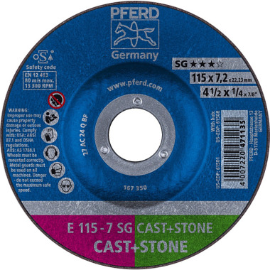 PFERD Slijpschijf E 115-7 SG CAST+STONE 62911625