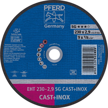 PFERD Doorslijpschijf EHT 230-2.9 SG CAST+INOX 61328832