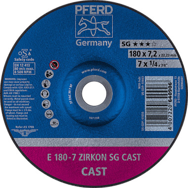 PFERD Slijpschijf E 180-7 ZIRKON SG CAST 62217738