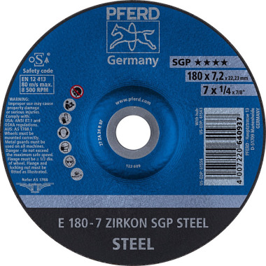 PFERD Slijpschijf E 180-7 ZIRKON SGP STEEL 62217737