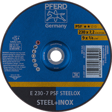 PFERD Slijpschijf E 230-7 PSF STEELOX 62023640