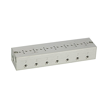 Riegler Serie voetplaat 7-voudig, M5 voor magneetventielen 15 mm 106656