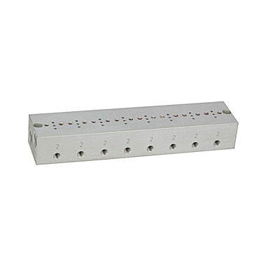 Riegler Rijbasisplaat 8-voudig, M5 voor mini-magneetventielen 15 mm 106657