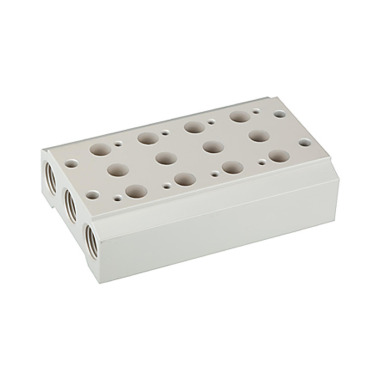 Riegler Meervoudige basisplaat voor 5/2-5/3-wegkleppen, 5 pos., G 1/8, G 1/4 116256