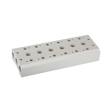 Riegler Meervoudige basisplaat voor 5/2-5/3-wegkleppen, 6 pos., G 1/8, G 1/4 116260