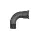 Riegler Elleboog 1, 90° lang Rp 11/2IT,R 11/2ET fittings van zwart smeedbaar gietijzer 133577