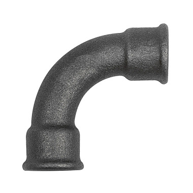 Riegler Elleboog 2 90° lang Rp 1/4 IT,Rp 1/4 IT,fitting van zwart smeedbaar gietijzer 133587