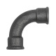 Riegler Elleboog 2 90° lang Rp 3/4 IT,Rp 3/4 IT fittings van zwart smeedbaar gietijzer 133590