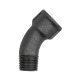 Riegler Elleboog 40 45°, Rp 1/4 IT,R 1/4 ET fittings van zwart smeedbaar gietijzer 133603