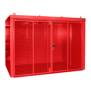 BAUER Gasflescontainer GFC-B M5, gelakt, RAL 3000 vuurrood 4477-35-0000-2