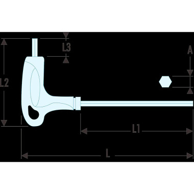 FACOM Stiftschluessel T-Griff 6-Kant SLS 10 mm 84TZ.10SLS