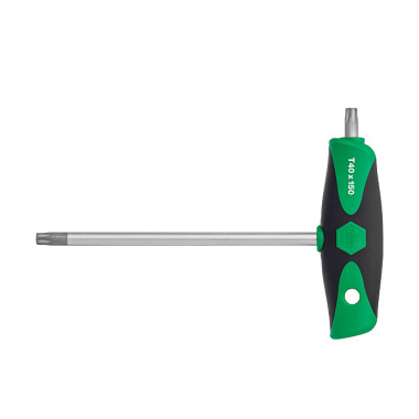 Wiha Stiftsleutel met dwarsgreep ComfortGrip TORX® met zijpunt mat verchroomd (26172) T10 x 100 mm