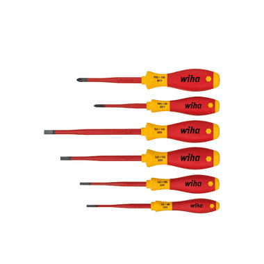 Wiha Schroevendraaierset SoftFinish electric slimFix sleufkop, Phillips 6-delig (35389)