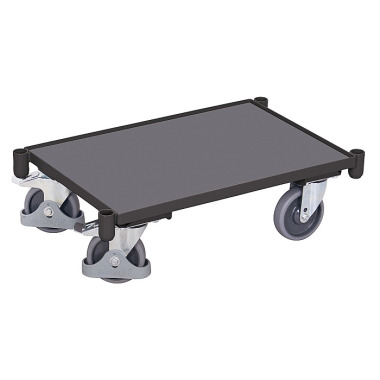 VARIOfit Euro systeem trolley met onderstel en hoeksteunen Buitenafmetingen: 675 x 415 x 205 mm (B/D/H) sw-410.001/AG