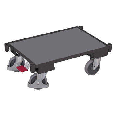 VARIOfit Euro systeem trolley met onderstel en hoeksteunen Buitenafmetingen: 675 x 415 x 235 mm (B/D/H) sw-410.061/AG