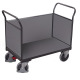 VARIOfit Trolley met drie wanden en hout, RAL 7016 Buitenafmetingen: 1.390 x 800 x 1.015 mm (B/D/H) sw-800.302/AG