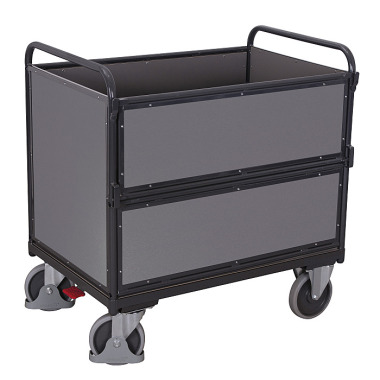 VARIOfit Trolley met houten box, RAL 7016 Buitenafmetingen: 1.060 x 715 x 1.095 mm (B/D/H) sw-700.406/AG