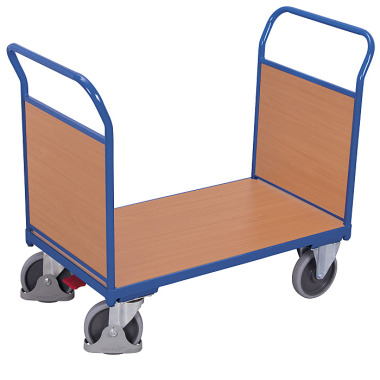 VARIOfit Dubbele eindwandwagen met hout Buitenafmetingen: 1.190 x 600 x 1.015 mm (B/D/H) sw-600.222