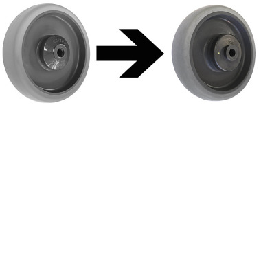 VARIOfit Elektrisch geleidende massief rubberen wielen (ESD)/swielset Ø 125 mm, grijs, streeploos rsa-125.016