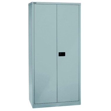 BISLEY Flügeltürenschrank Universal, 4 verzinkte Fachböden, 5 OH, T 500 mm, Farbe lichtgrau HC782S4G645