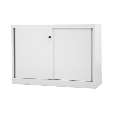 BISLEY Schiebetürenschrank ECO, 1 Fachboden, 2 OH, Farbe lichtgrau SD12081S645