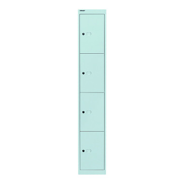 BISLEY Schließfachschrank Office, 1 Abteil, 4 Fächer, T 457 mm, Farbe verkehrsweiß CLK184696