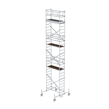 MUNK Mobile scaffolding, 0.75 נ1.80 m, with chassis bar. Platform height 7.45 m 154745