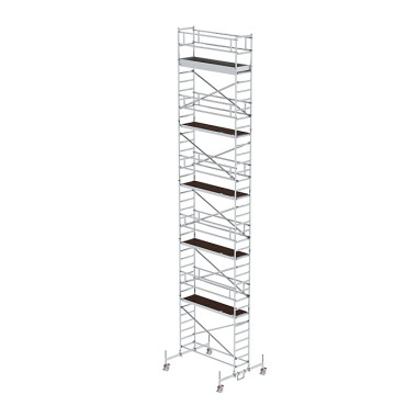 MUNK Mobile scaffolding, 0.75 נ2.45 m, with chassis bar. Platform height 10.45 m 155045