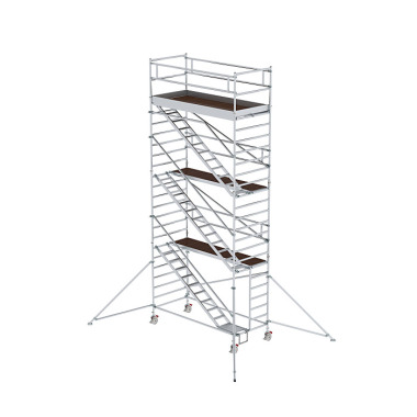 MUNK Mobile scaffolding, 1.35 נ3.0 m, with inclined ascents &amp outrigger. Platform height 6.35 m 167320