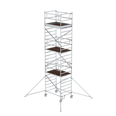 MUNK Mobile scaffolding, 1.35 נ1.80 m, with outrigger &amp double platform. Platform height 6.35 m 167636