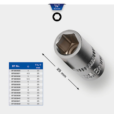 Brilliant  1/4" Steckschlüssel-Einsatz, 25mm, 13mm BT020941