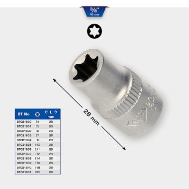 Brilliant  3/8" TORX Steckschüssel-Einsatz, 28mm, E8 BT021834