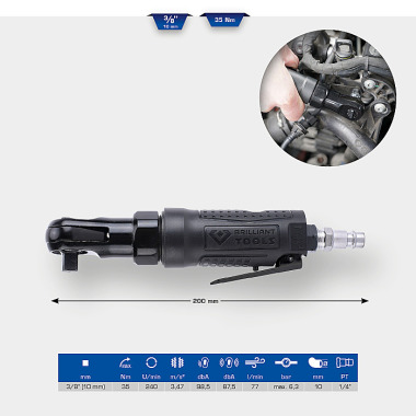 Brilliant  3/8" Druckluft-Ratsche, 35 Nm BT160602