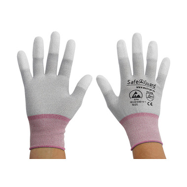 DS SafetyWear ESD-Handschuh  grau/beere, Nylon/Carbon beschichtete Fingerkuppen, Größe XS DSWL36846