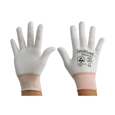 DS SafetyWear ESD-Handschuh  weiß/orange,  ohne Beschichtung , Größe XS DSWL36847