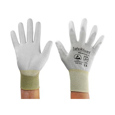 DS SafetyWear ESD-Handschuh grau/gelb, besch. Handflächen Nylon/Carbon Größe XL DSWL39625